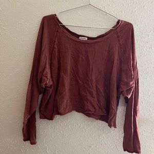 Loose Long Sleeve Medium Crop Top